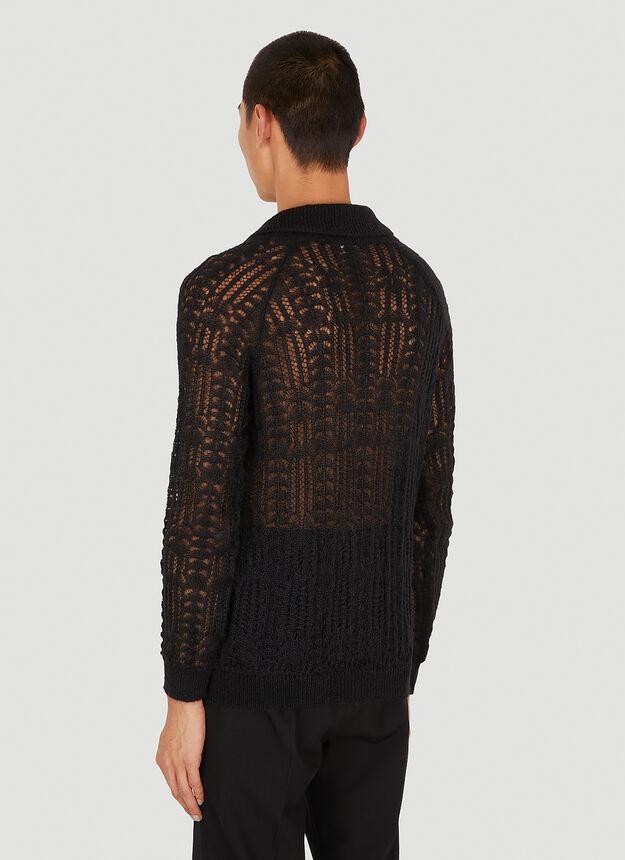 商品Yves Saint Laurent|Lace Knit Cardigan in Black,价格¥7975,第6张图片详细描述