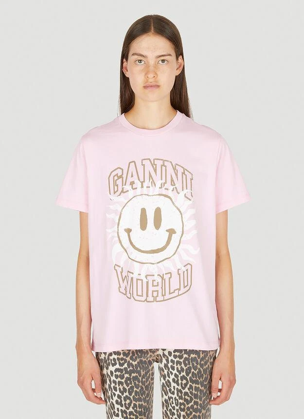 商品Ganni|Logo Print T-Shirt in Pink,价格¥436,第1张图片