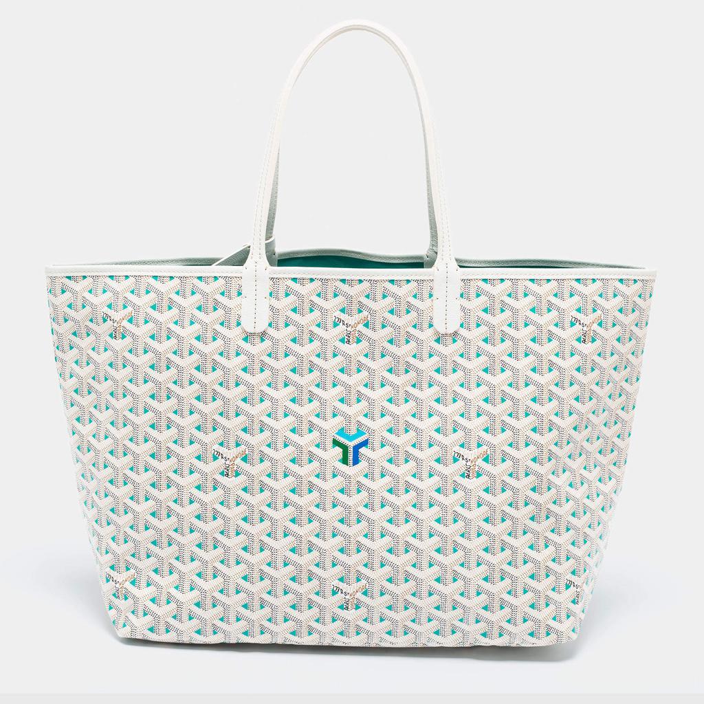 商品Goyard|Goyard White/Green Goyardine Coated Canvas Saint Louis Claire Voie PM Tote,价格¥22507,第1张图片