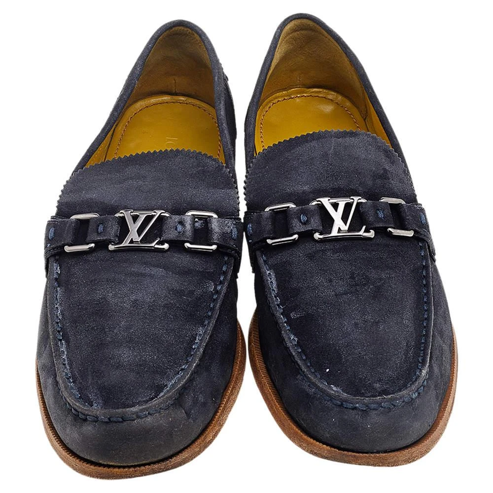 商品[二手商品] Louis Vuitton|Louis Vuitton Blue Suede Major Slip On Loafers Size 45,价格¥2501,第3张图片详细描述