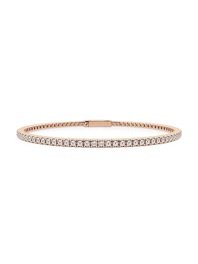 商品Saks Fifth Avenue Collection|14K Rose Gold & Round Lab-Grown Diamond Flexible Tennis Bangle/2.00-5.00 TCW,价格¥20970,第1张图片