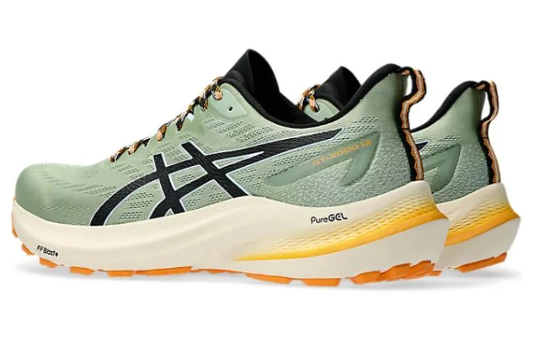 商品[国内直发] Asics|GT-2000 12 轻盈舒适 网布防滑耐磨减震 低帮 训练跑步鞋 男款 米绿色,价格¥852,第4张图片详细描述