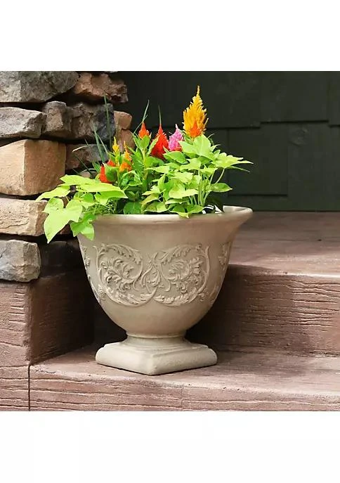 商品belk|Decor 16 In Darcy Dual Wall Polyresin Planter And Uv Resistance   Beige,价格¥486,第1张图片
