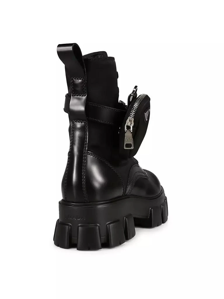 商品Prada|Monolith Lug-Sole Leather Combat Boots,价格¥13235,第3张图片详细描述