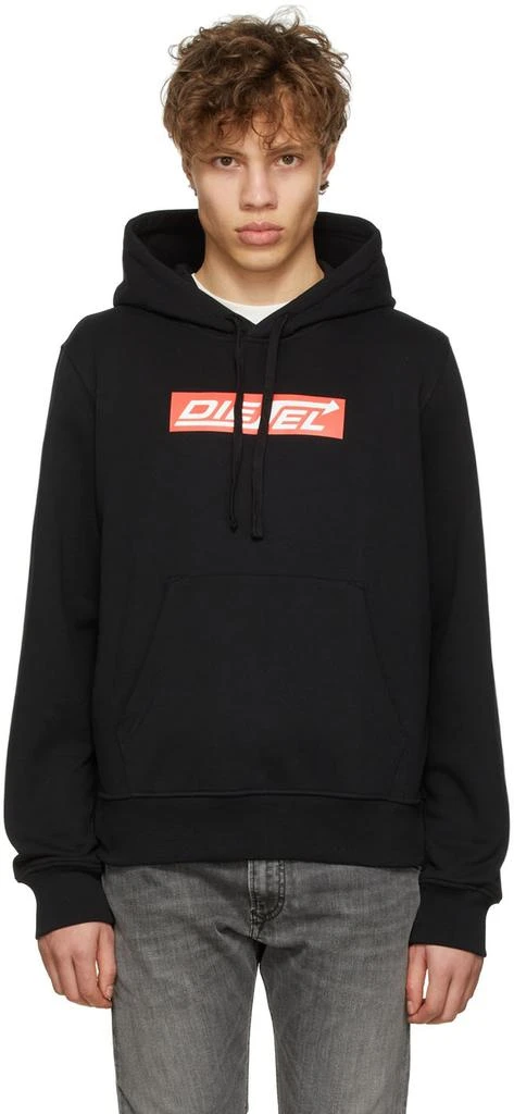 商品Diesel|Black Cotton Hoodie,价格¥585,第1张图片