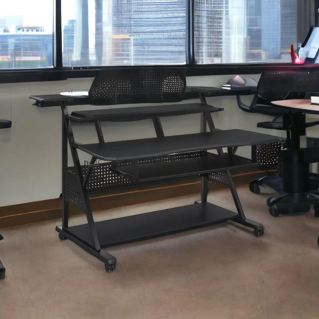 商品Homezia|67" Black Computer Desk,价格¥7134,第3张图片详细描述