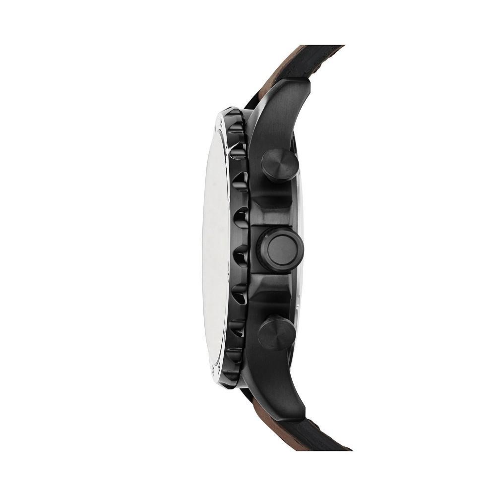 商品Fossil|Men's Nate Brown Leather Strap Watch 50mm,价格¥752,第4张图片详细描述