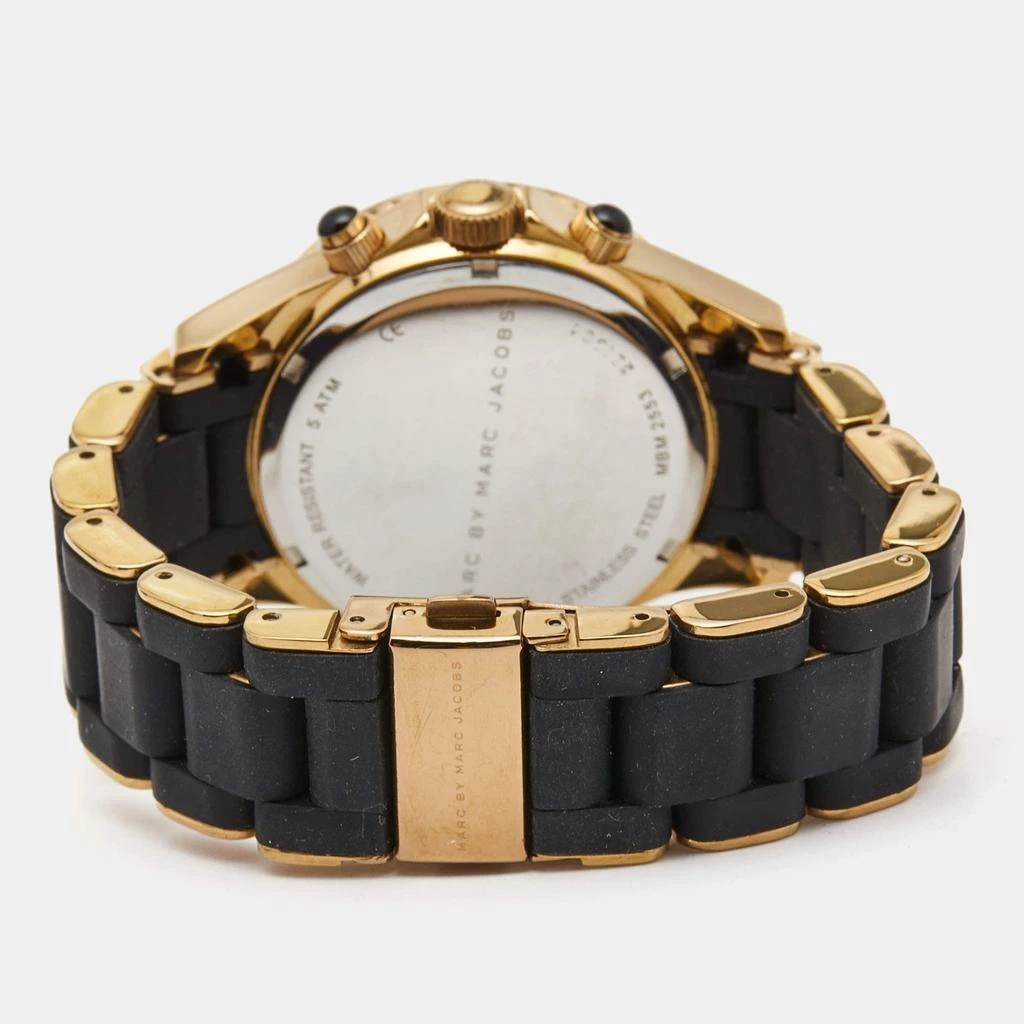 商品[二手商品] Marc Jacobs|Marc by Marc Jacobs Black Gold Plated Stainless Steel Silicone Pelly MBM2553 Women's Wristwatch 40 mm  ,价格¥848,第5张图片详细描述