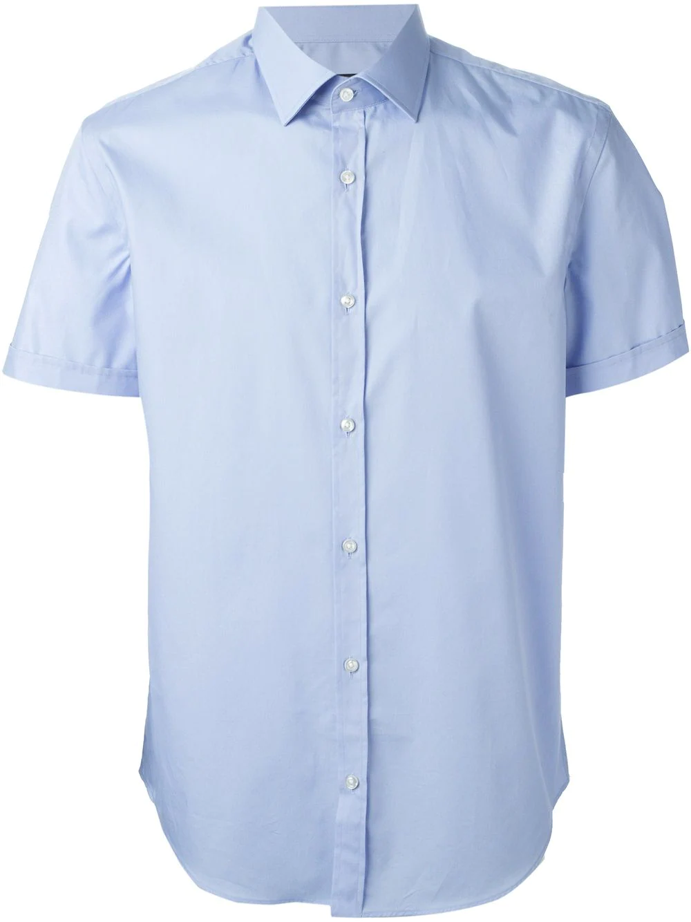 HUGO BOSS 男士浅蓝色棉质修身短袖衬衫 JATS-50285166-433商品第1张图片规格展示