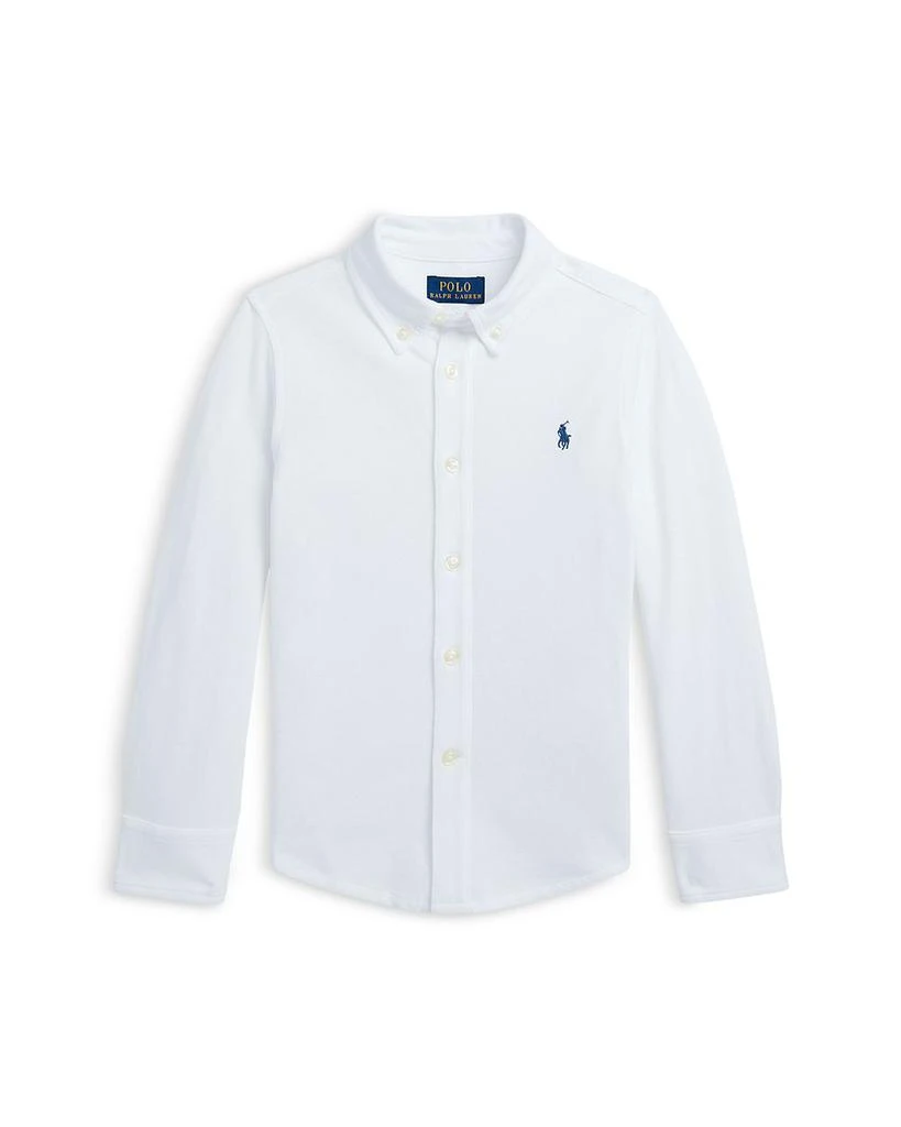 商品Ralph Lauren|Boys' Featherweight Cotton Mesh Shirt - Little Kid,价格¥254,第1张图片详细描述