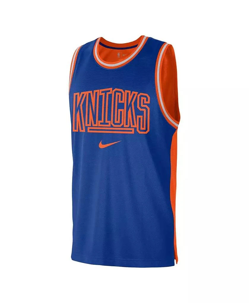 商品NIKE|Men's Blue and Orange New York Knicks Courtside Versus Force Split DNA Performance Mesh Tank Top,价格¥328,第2张图片详细描述