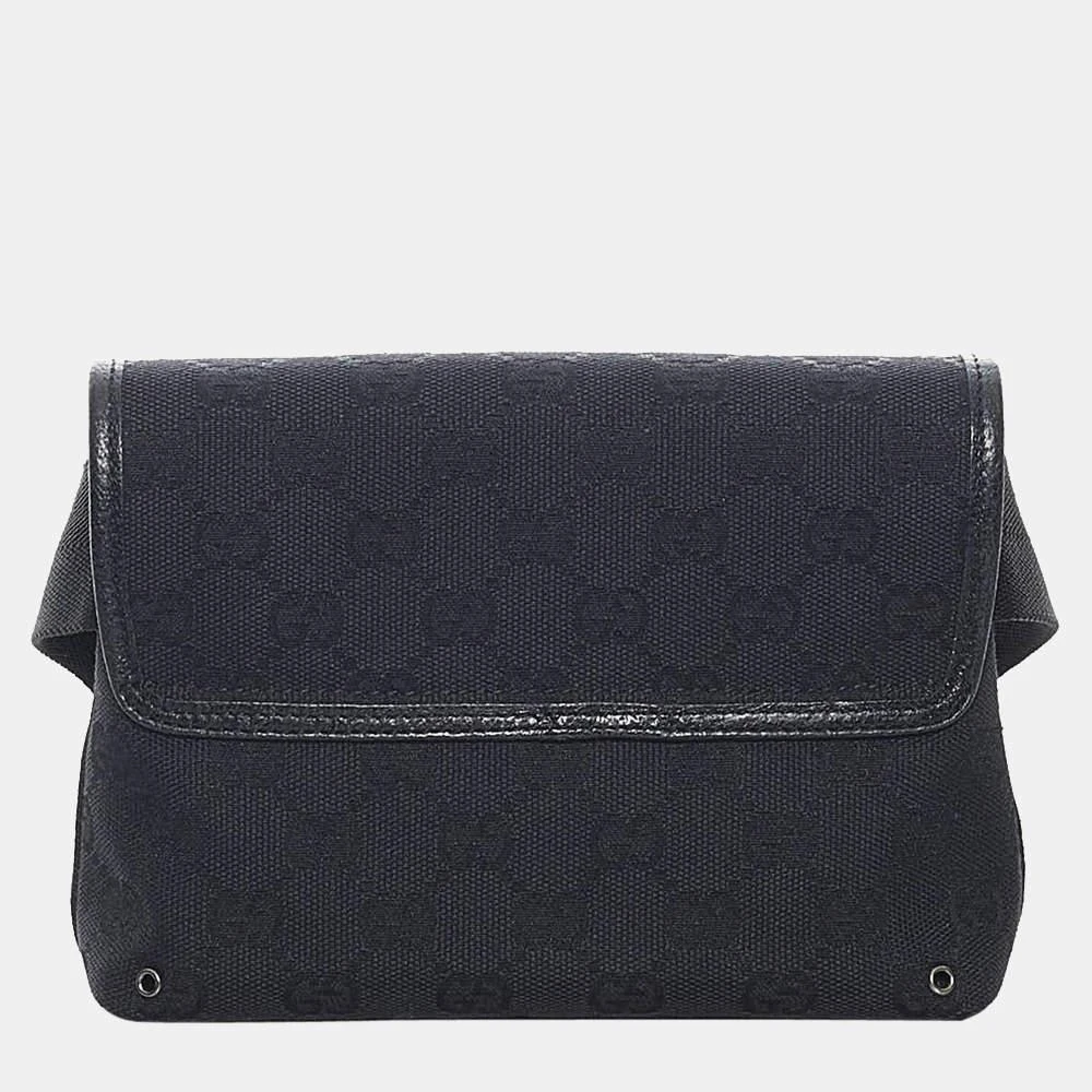 商品[二手商品] Gucci|Gucci Black GG Canvas Jackie Belt Bag,价格¥4417,第3张图片详细描述