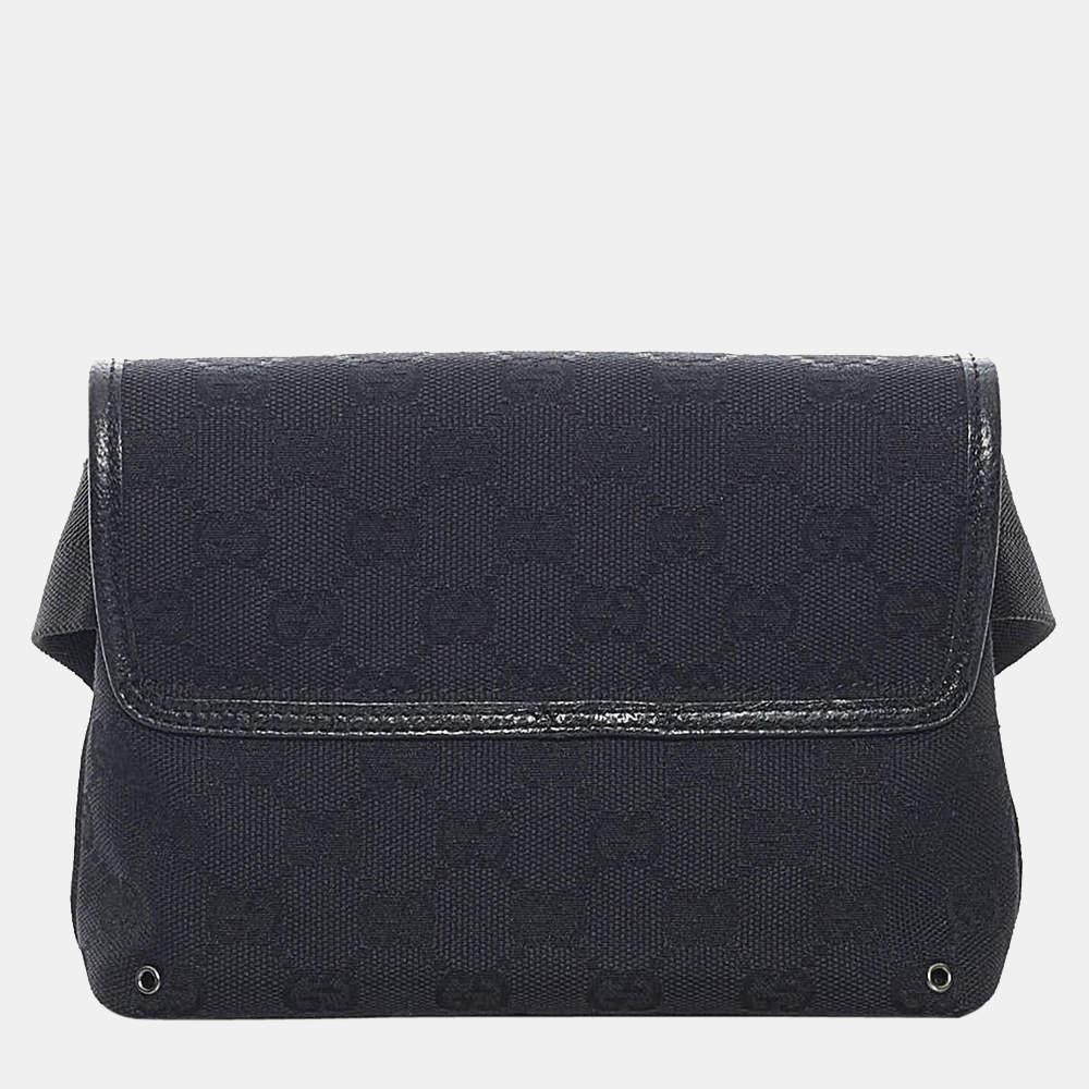 商品[二手商品] Gucci|Gucci Black GG Canvas Jackie Belt Bag,价格¥4268,第5张图片详细描述