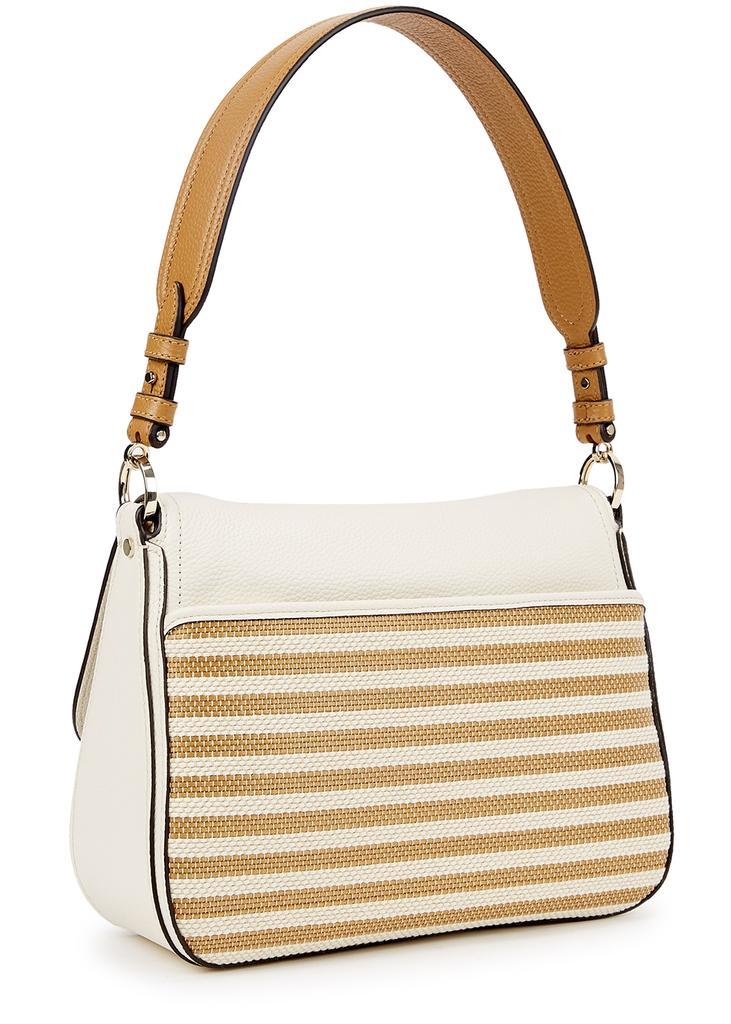商品Kate Spade|Hudson ivory striped leather shoulder bag,价格¥2638,第4张图片详细描述