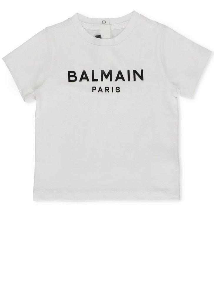 Balmain Kids Logo Printed Crewneck T-Shirt商品第1张图片规格展示