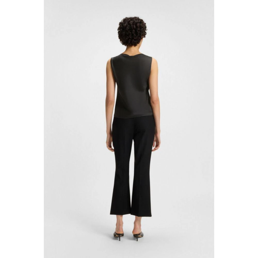 商品Hugo Boss|Sleeveless cowl-neck blouse in stretch silk,价格¥1102,第4张图片详细描述