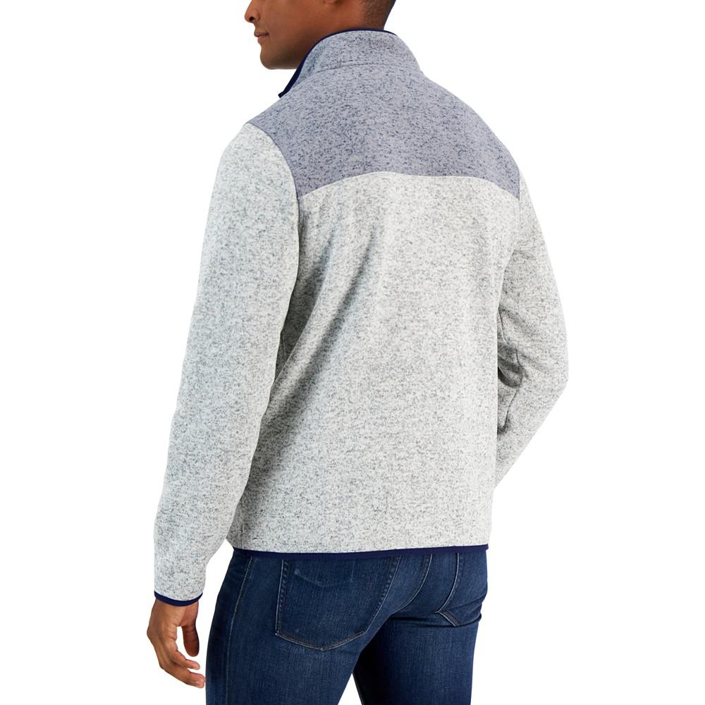 Men's Colorblocked Quarter-Zip Sweater, Created for Macy's商品第2张图片规格展示