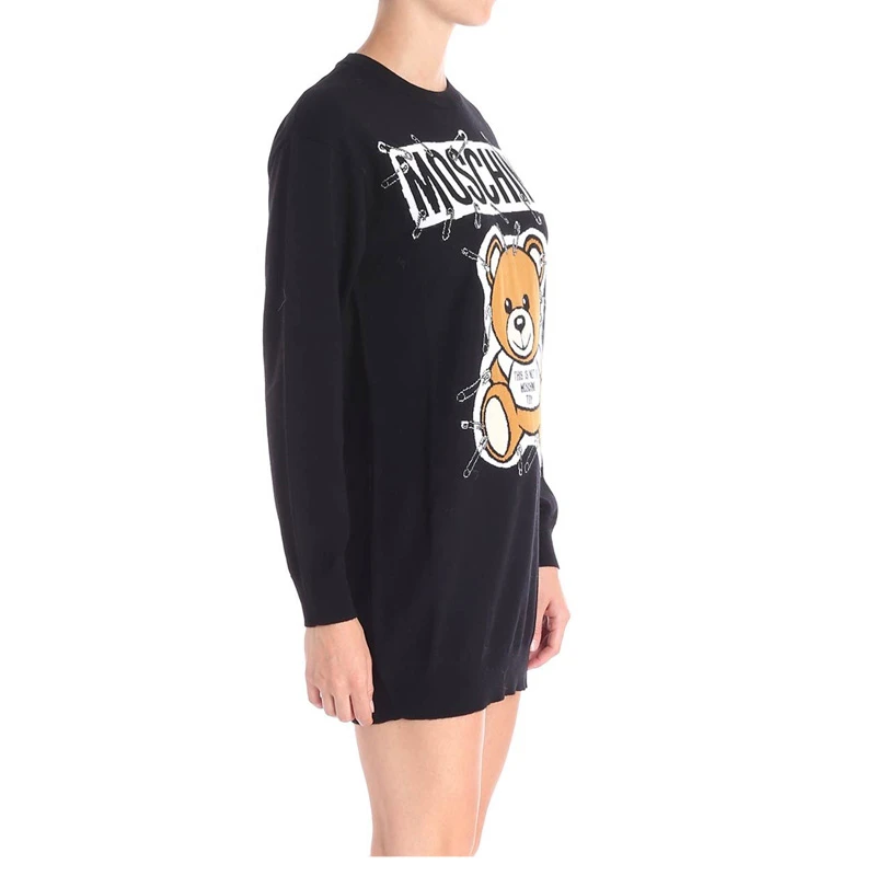Moschino 莫斯奇诺 女士黑色羊毛运动衫连衣裙  EV0493-5501-1555 商品