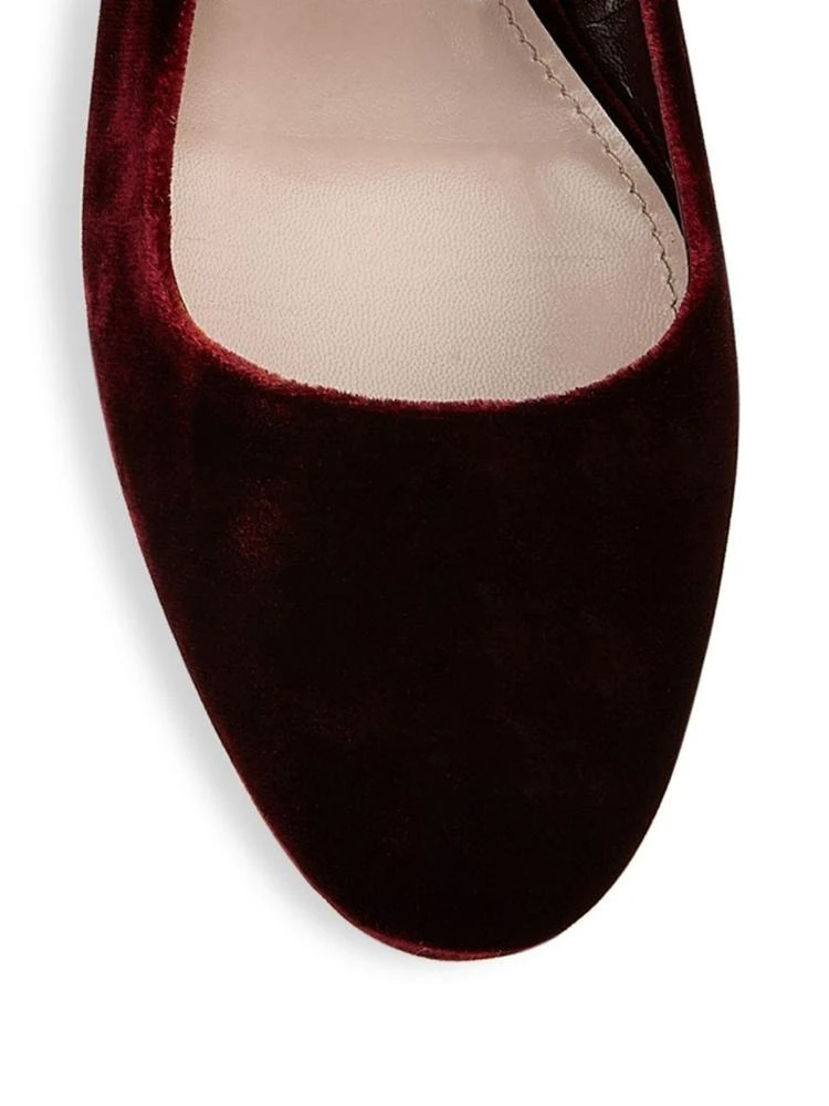 商品Miu Miu|Embellished Double-Strap Velvet Ballet Flats,价格¥2368,第3张图片详细描述