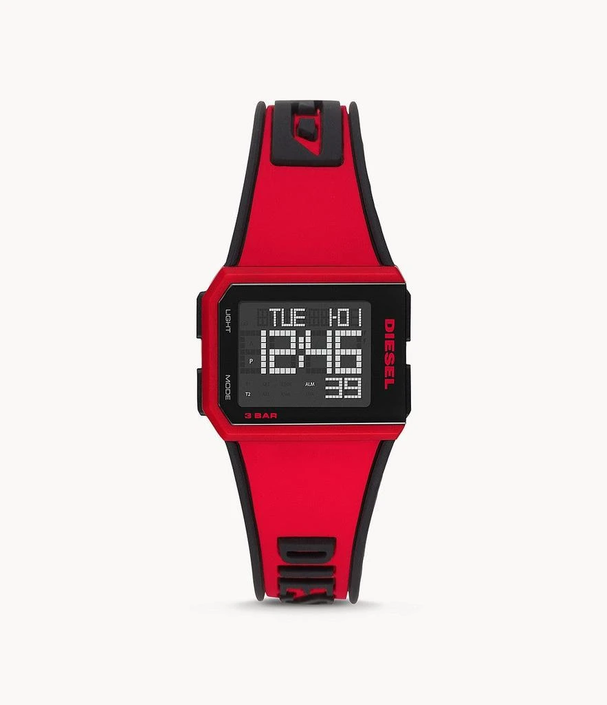 商品Diesel|Diesel Unisex Chopped Anadigi, Red-Tone Nylon Watch,价格¥720,第1张图片