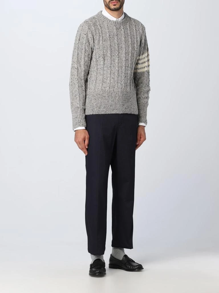 商品Thom Browne|Thom Browne Men Twist Cable Classic Crewneck Donegal Pullover Sweater,价格¥5704,第4张图片详细描述