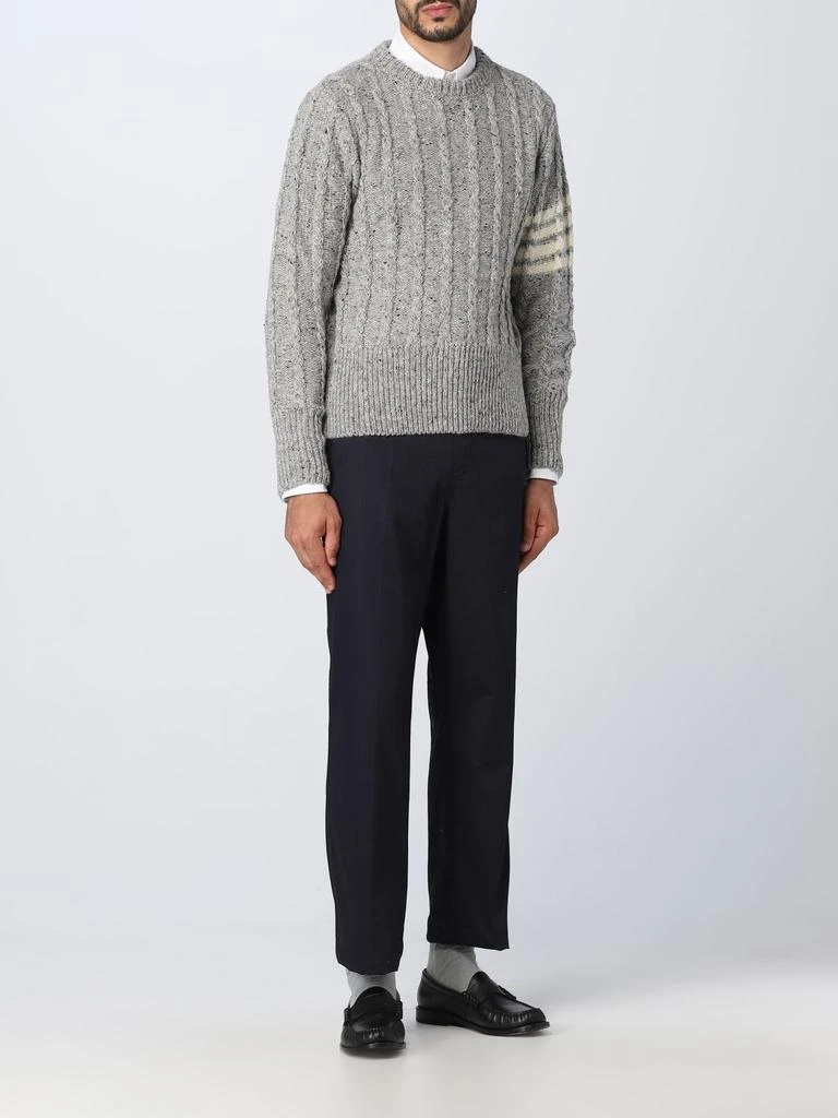 商品Thom Browne|Thom Browne Men Twist Cable Classic Crewneck Donegal Pullover Sweater,价格¥5657,第4张图片详细描述