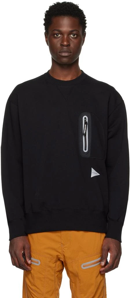 商品And Wander|Black Zip Pocket Sweatshirt,价格¥1067,第1张图片