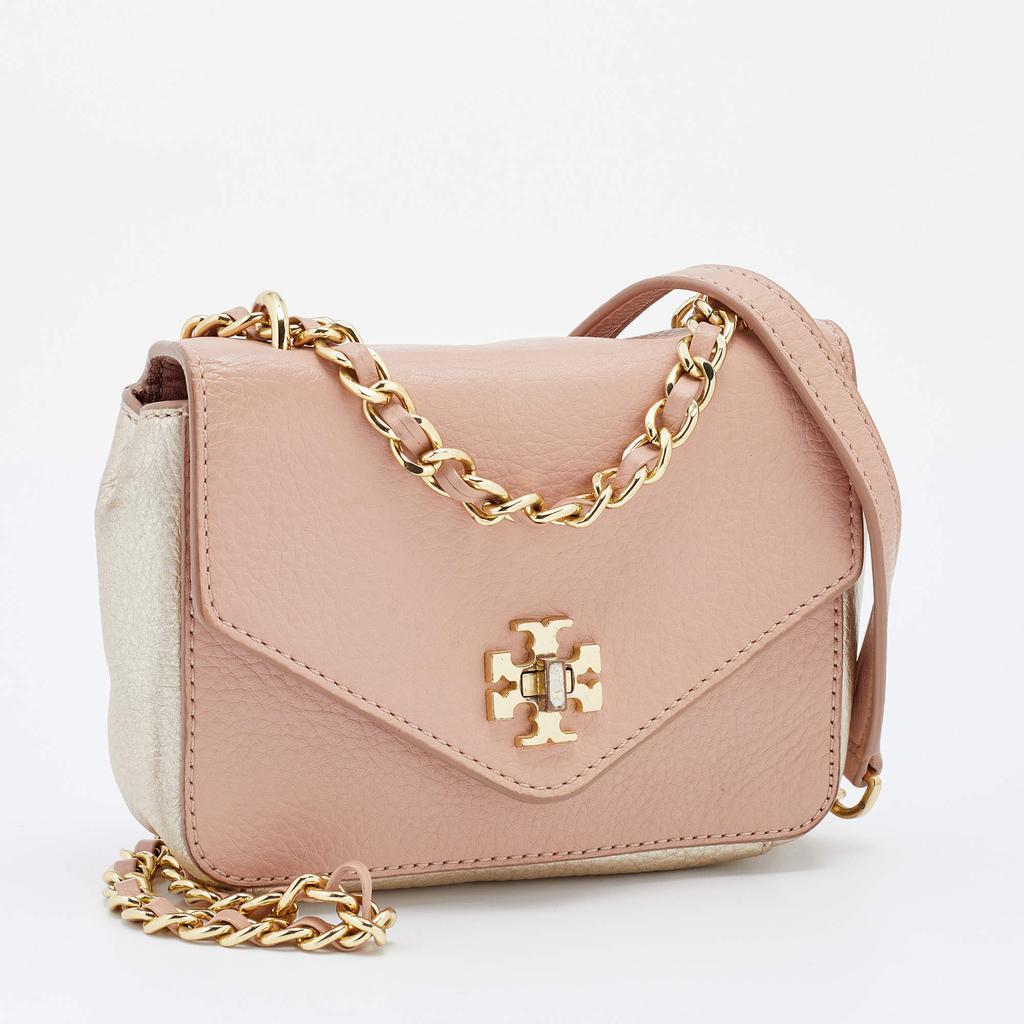 商品[二手商品] Tory Burch|Tory Burch Pink/Gold Leather Mini Kira Crossbody Bag,价格¥1617,第5张图片详细描述