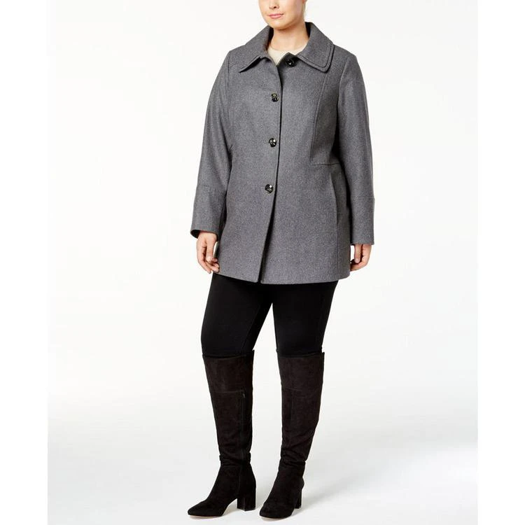 商品London Fog|Plus Size Layered-Collar Peacoat,价格¥748,第1张图片