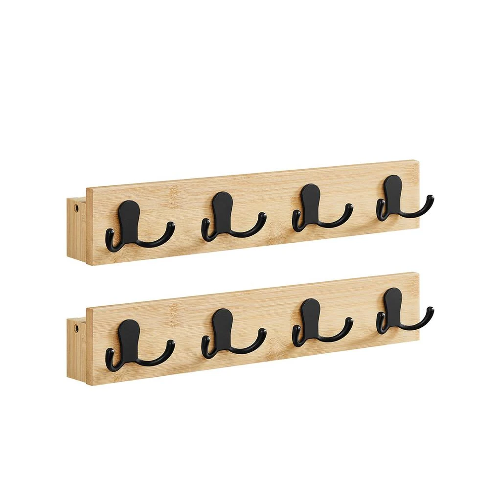 商品BreeBe|Set of 2 Coat Racks Wall Mount with 8 Double Metal Hooks,价格¥489,第1张图片
