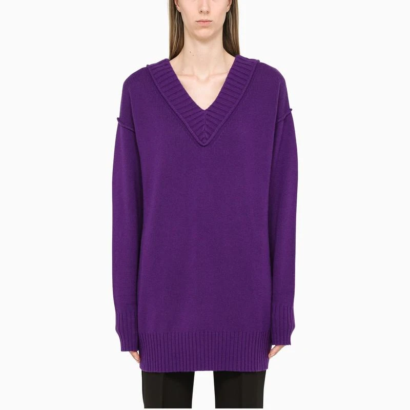 商品Max Mara|Long purple wool and cashmere sweater,价格¥1307,第1张图片