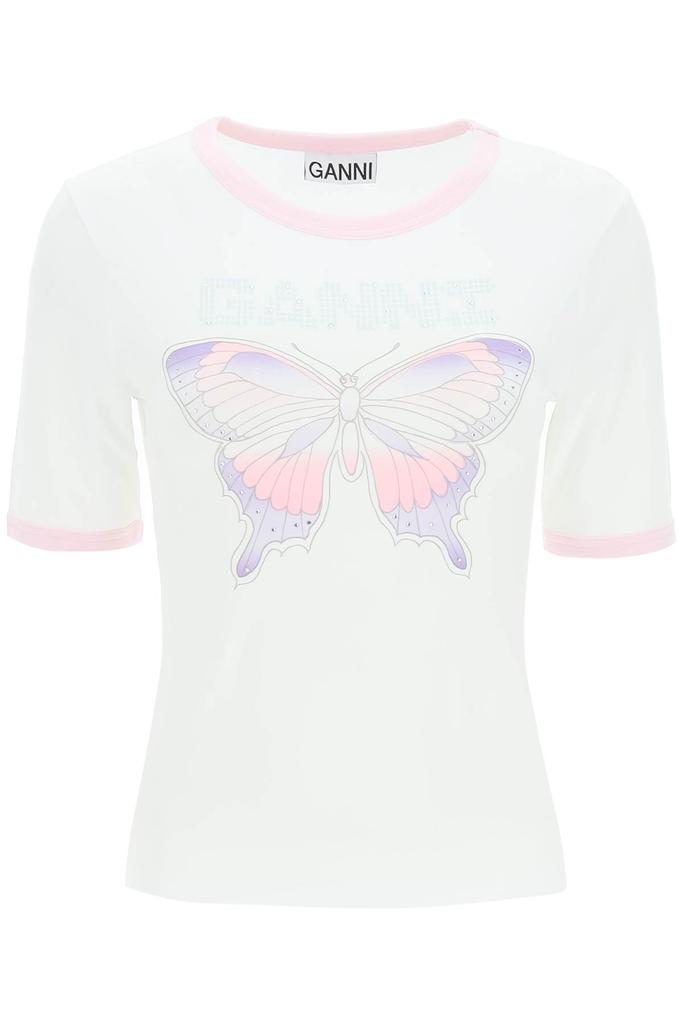 Ganni Butterfly T Shirt商品第1张图片规格展示