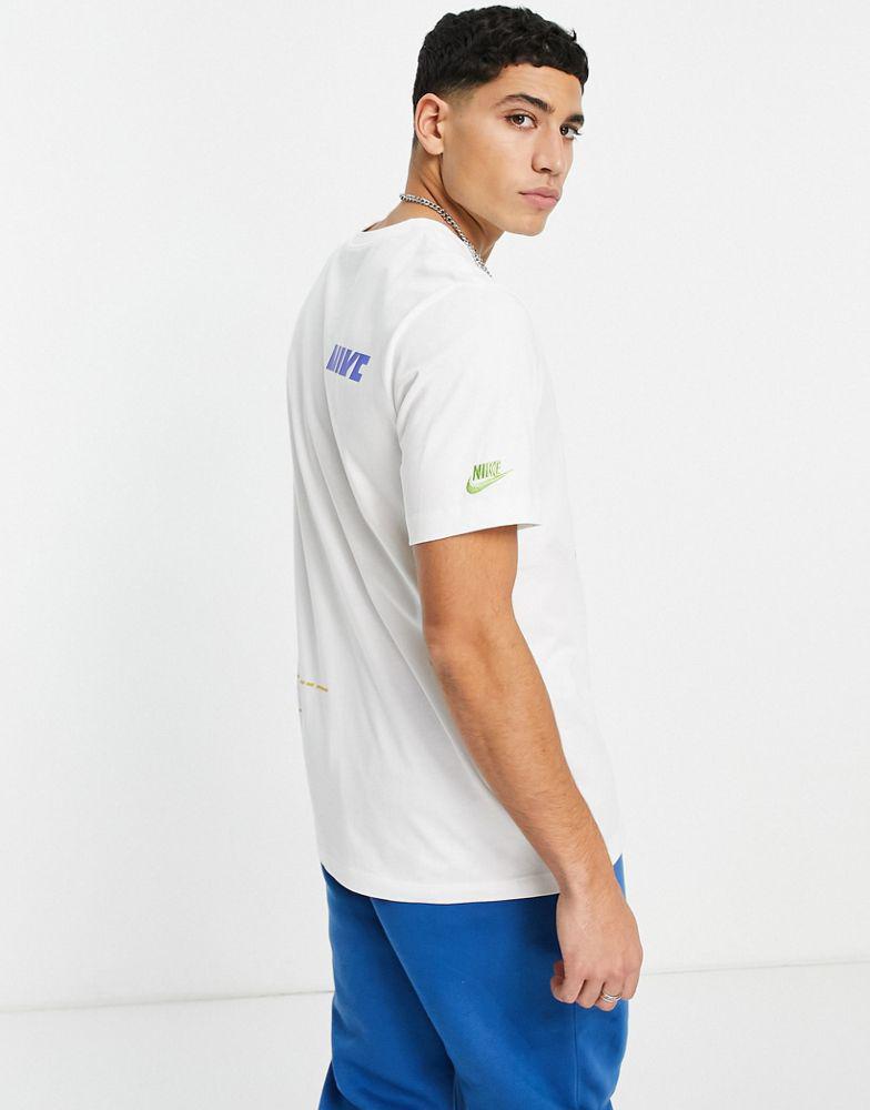 Nike Sport Essentials Multi Futura logo t-shirt in white商品第2张图片规格展示