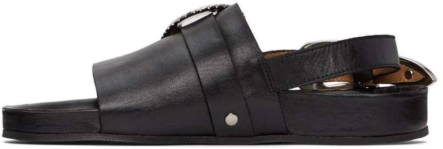 Toga Pulla SSENSE Exclusive Black Oversized Buckle Flat Sandals 3