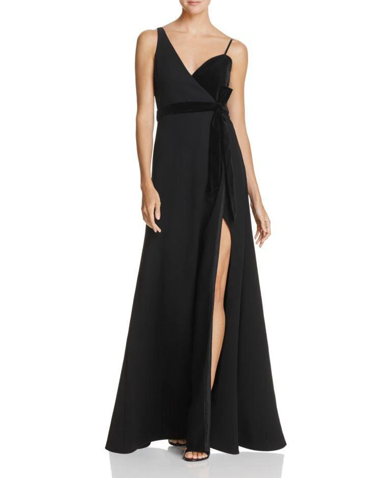 商品Jill Stuart|Jill Jill Stuart Velvet & Crepe Wrap Gown,价格¥2719,第1张图片