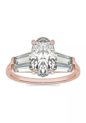 商品Charles & Colvard|Colvard Charles Colvard 3.46 Ct. T.w. Lab Created Elongated Oval Moissanite Five Stone Engagement Ring In 14K Gold,价格¥12664,第1张图片