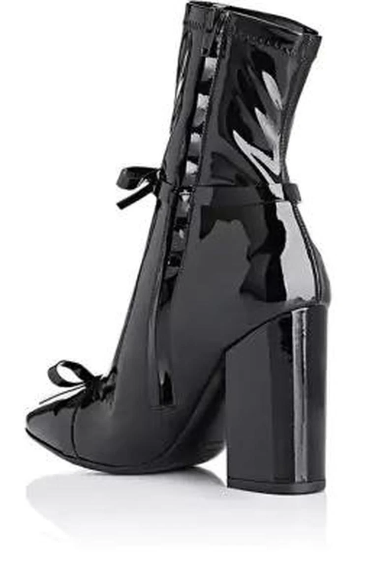 商品PHILOSOPHY di LORENZO SERAFINI|Bow-Embellished Patent Leather Ankle Boots,价格¥3938,第3张图片详细描述