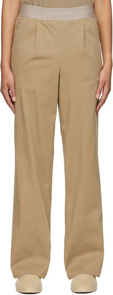 商品Essentials|Tan Cotton Trousers,价格¥353,第1张图片