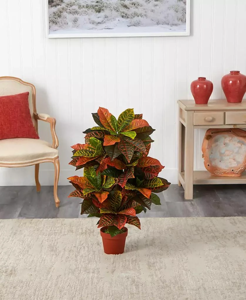 商品NEARLY NATURAL|39” Croton Artificial Plant (Real Touch),价格¥602,第3张图片详细描述