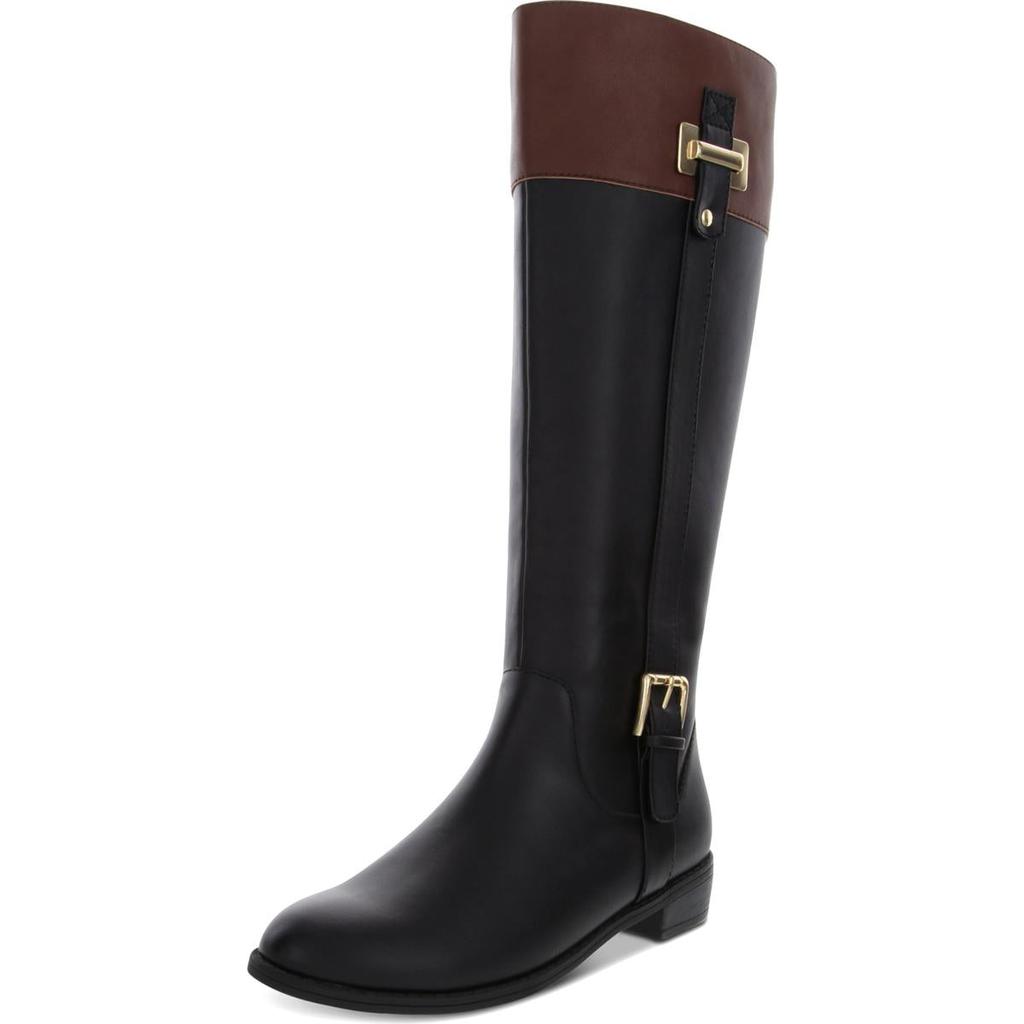 Karen Scott Womens Deliee 2 Faux Leather Wide-Calf Riding Boots商品第1张图片规格展示