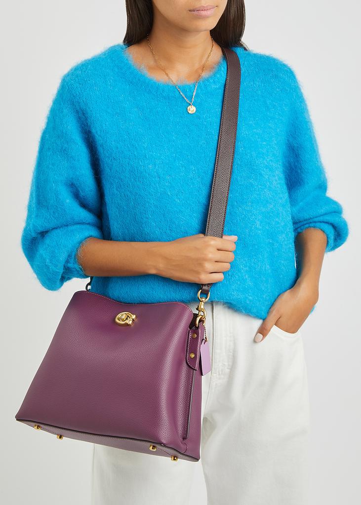 Willow purple leather shoulder bag商品第5张图片规格展示