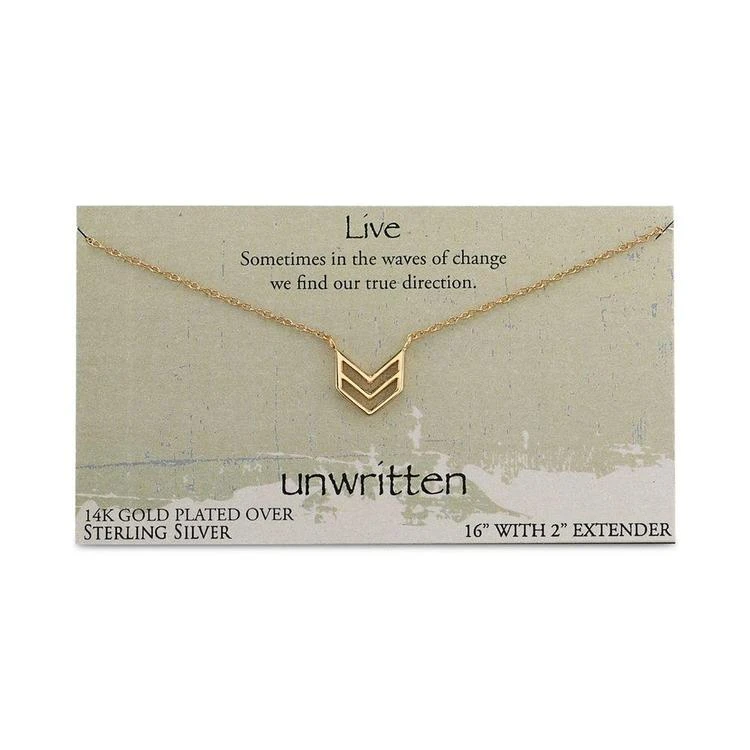 商品Unwritten|Chevron Pendant Necklace in 14k Gold-Plated Sterling Silver,价格¥127,第3张图片详细描述