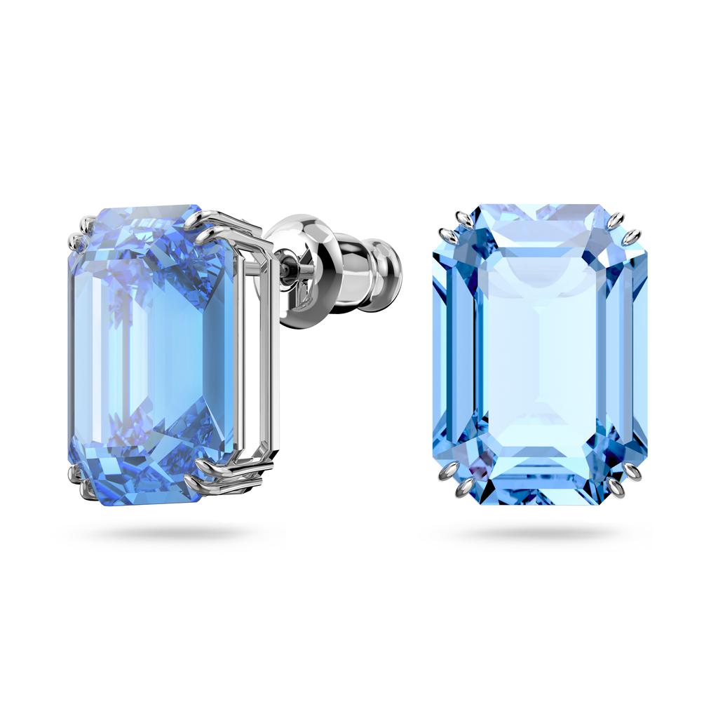 Millenia drop earrings octagon cut blue rhodium plated商品第3张图片规格展示