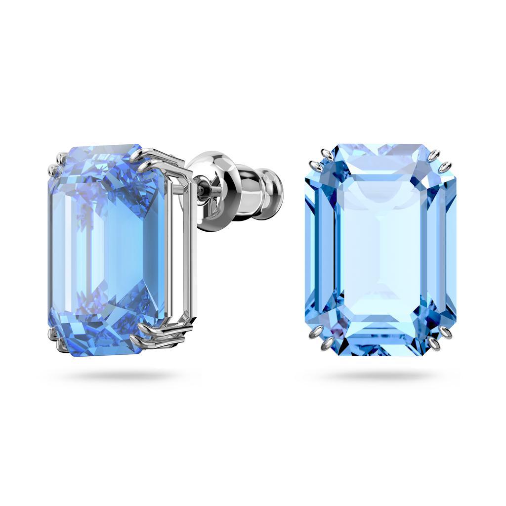 商品Swarovski|Millenia drop earrings octagon cut blue rhodium plated,价格¥668,第5张图片详细描述