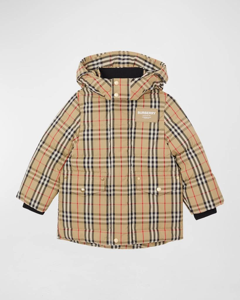 商品Burberry|Boy's Aubin Vintage Check Parka Jacket, Size 12M-2,价格¥5404,第1张图片
