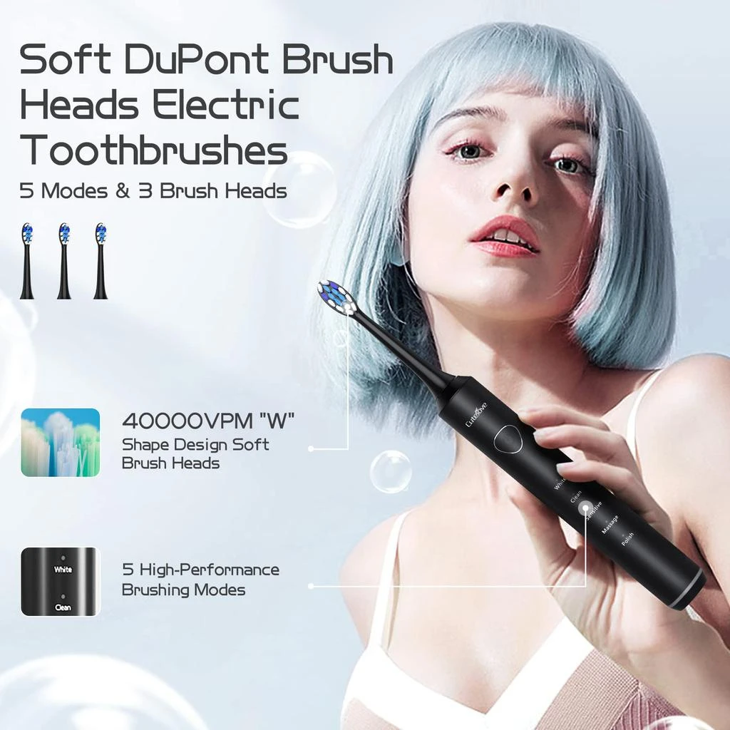 商品Cutelove|Water Flosser with 350ML & OLED Display & 5 Jet Tips & IPX7 Waterproof & 5 Modes, Cordless Water Flosser Picks for Teeth Cleaning, Electric Toothbrush with Water Flosser for Home Travel Use,价格¥251,第3张图片详细描述