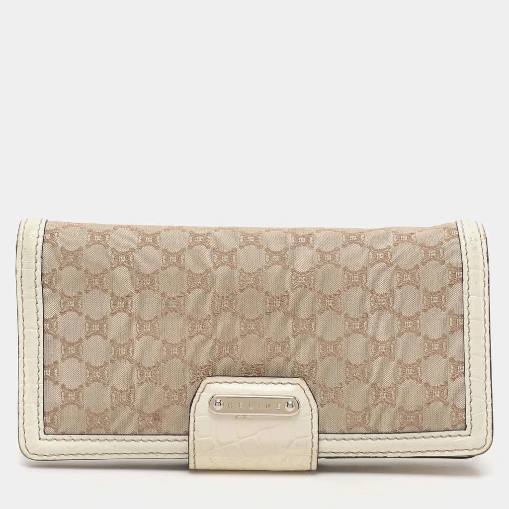 商品[二手商品] Celine|Celine Brown/Cream Macadam Canvas Triomphe Vintage French Wallet,价格¥2057,第1张图片