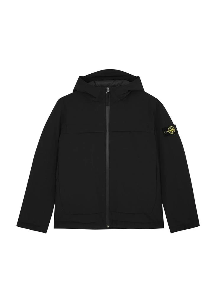 商品Stone Island|KIDS Black hooded softshell jacket (14 years),价格¥3437,第1张图片