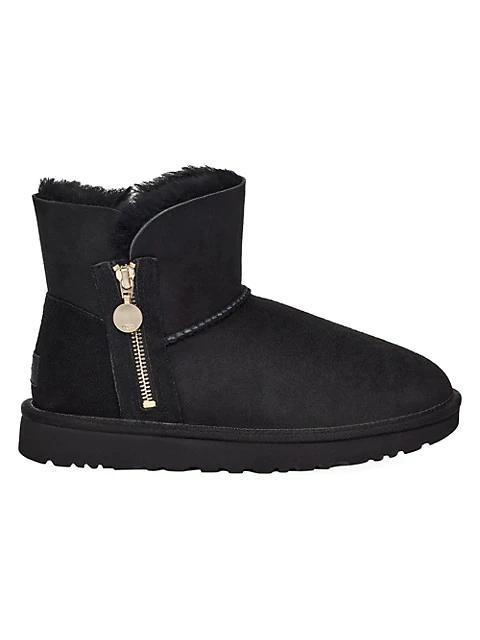 商品UGG|UGG黑色侧面拉链款雪地靴,价格¥1179,第1张图片