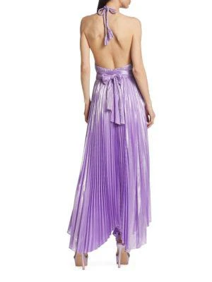 商品Alice + Olivia|Arista Halterneck Accordion Pleat Maxi Dress,价格¥2087,第2张图片详细描述